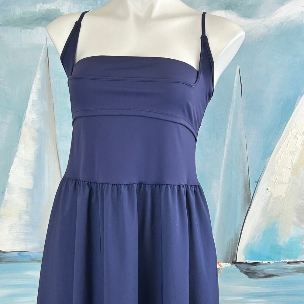 Halara Maxi Dress Breezeful™ Pocket Flowy Flare Quick Dry Blue size large NWT - Picture 3 of 9
